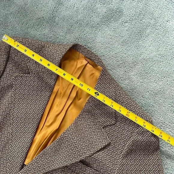 Vintage Curlee Blazer Fitted Jacket Men’s Suit Coat Houndstooth Tweed Academia - Picture 15 of 16